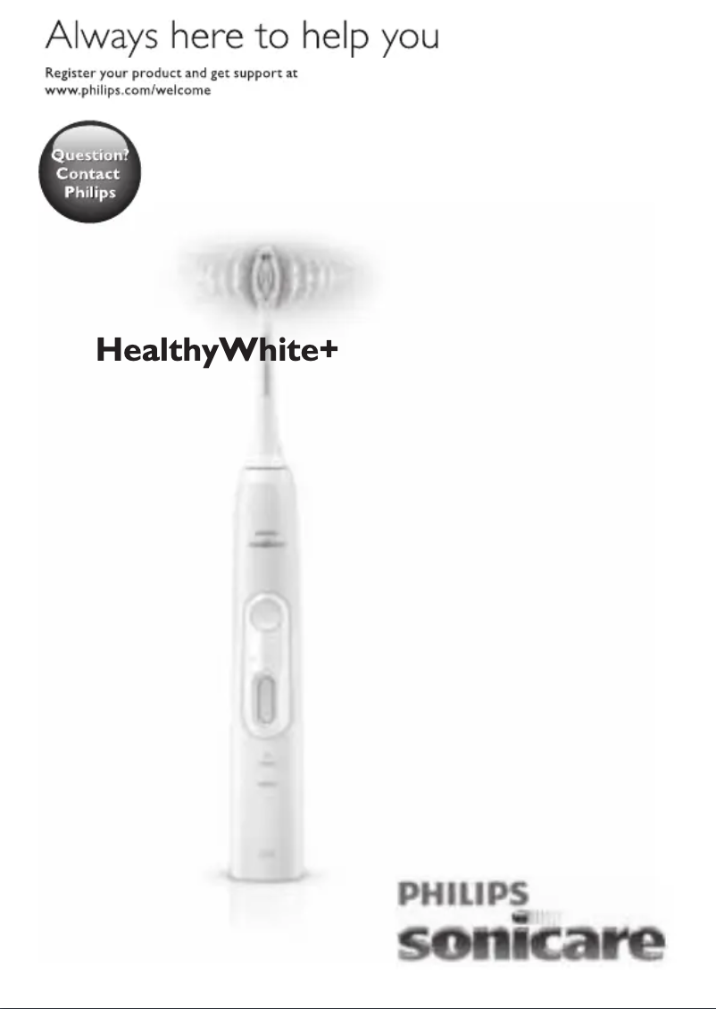 Image de la première page du manuel de l'appareil Sonicare HealthyWhite+ HX8911