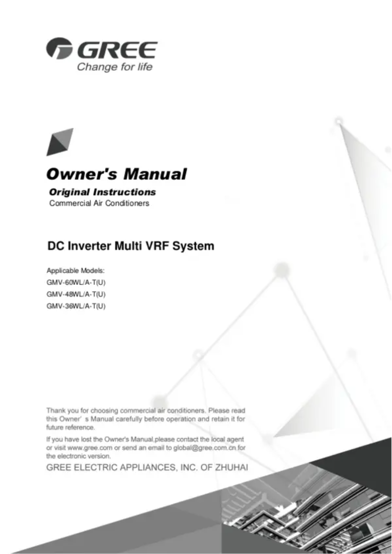 Image de la première page du manuel de l'appareil GMV-24WL/C-T(U)
