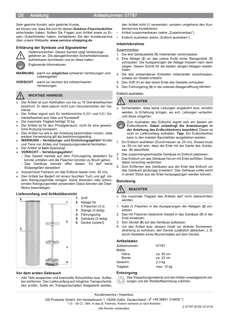 Page n°1 - Manuel utilisateur EasyMaxx 07787