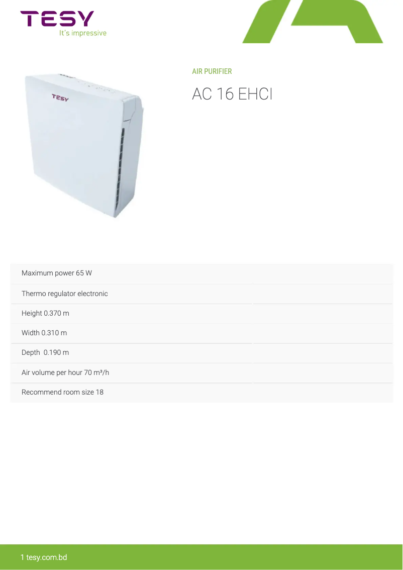 Page n°1 - Manuel utilisateur Tesy AC 16 EHCI