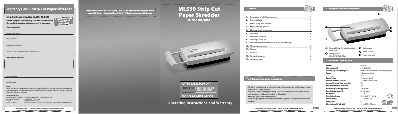 Page 1 de la notice Manuel utilisateur Monolith MLS 50