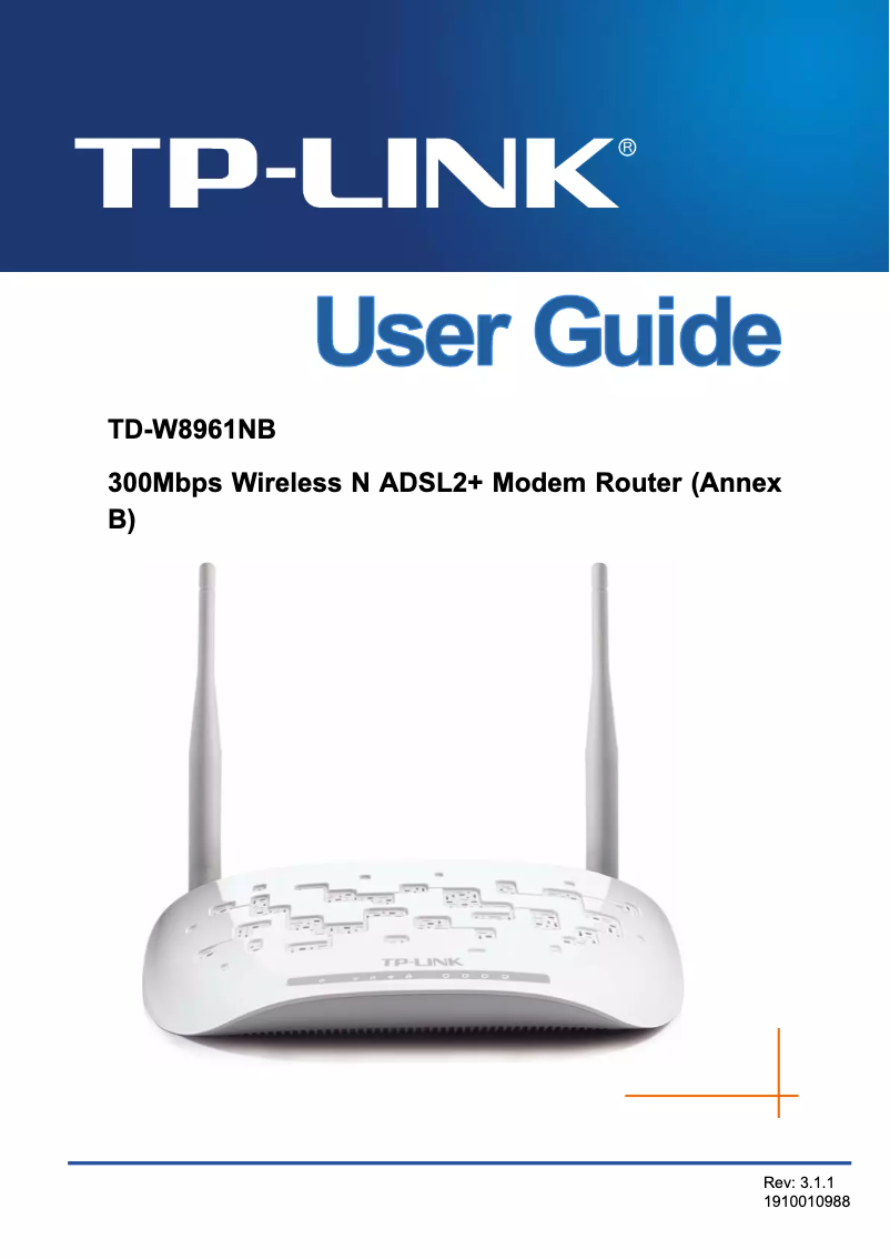 Página 1 del manual Guía de instalación TP-Link TD-W8961NB