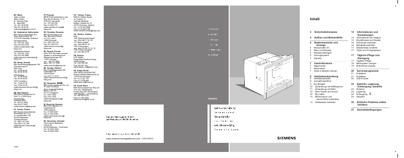 Page 1 de la notice Mode d'emploi Siemens TK76K573