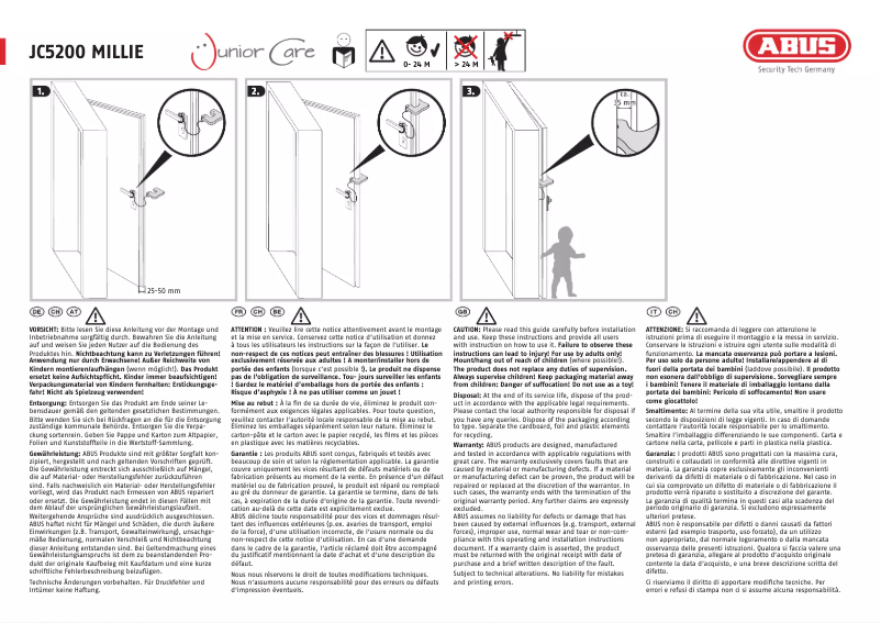 Page 1 de la notice Guide d'installation Abus JC5200A MILLIE