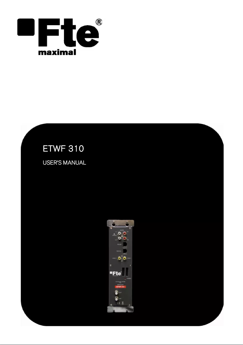 Image de la première page du manuel de l'appareil ETWF 310
