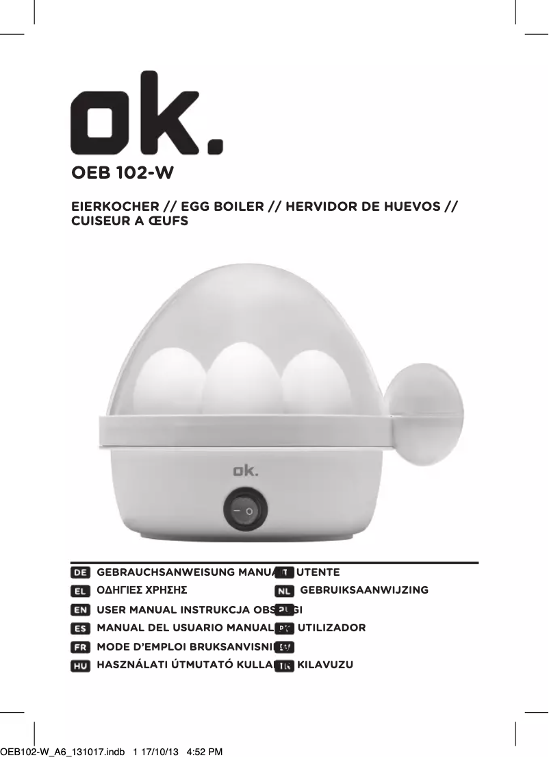 Page n°1 - Manuel utilisateur OK OEB 102-W