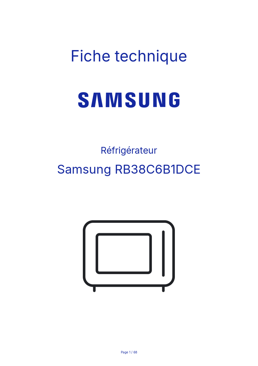 Image de la première page du manuel de l'appareil RB38C6B1DCE