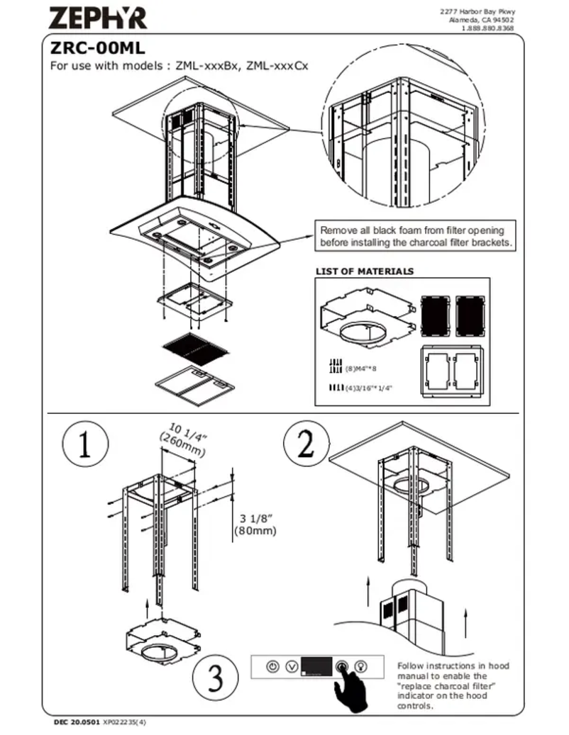 Page n°1 - Manuel utilisateur Zephyr ZMLM90CG
