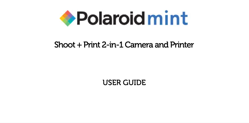 Page 1 de la notice Manuel utilisateur Polaroid Mint