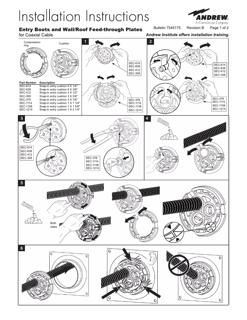 Page n°1 - Manuel utilisateur Andrew SEC-412