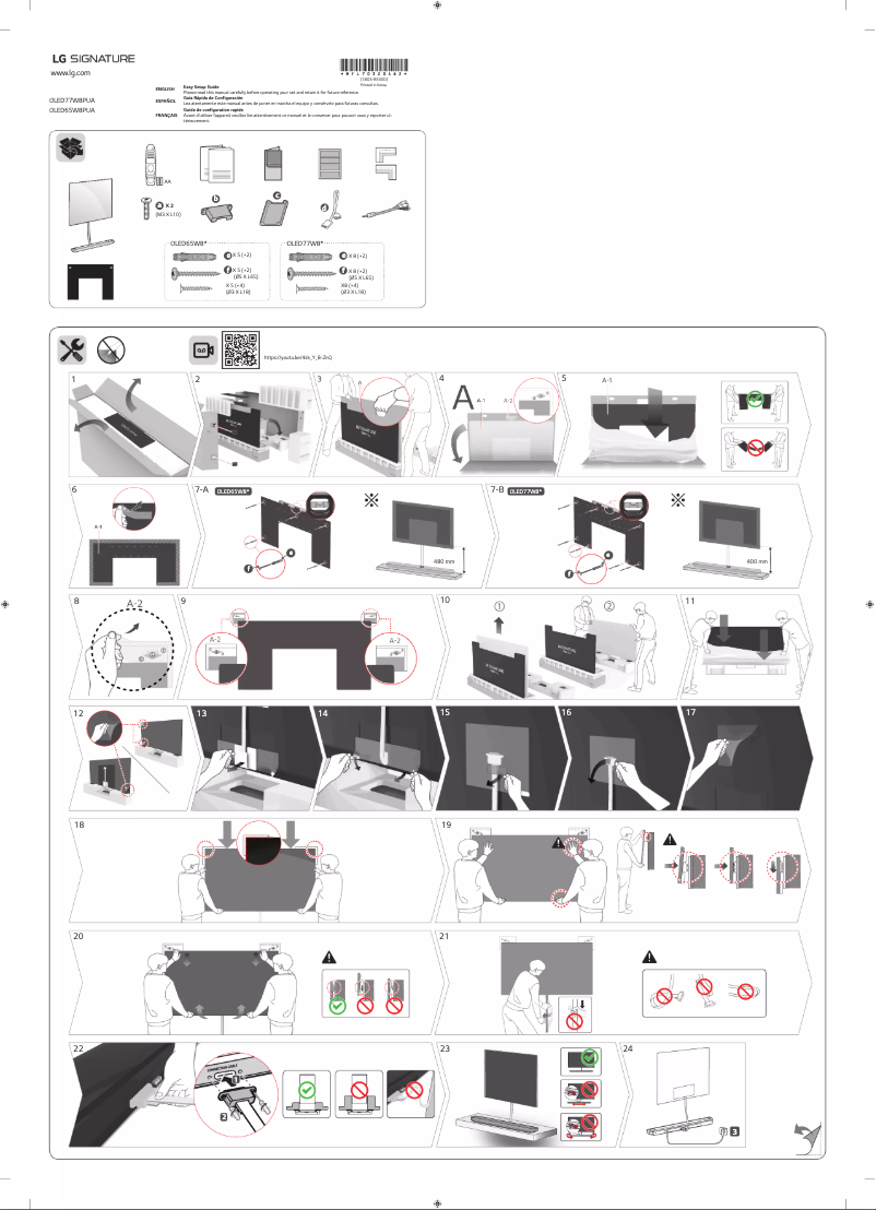 Page n°1 - Manuel utilisateur LG OLED77W8PUA