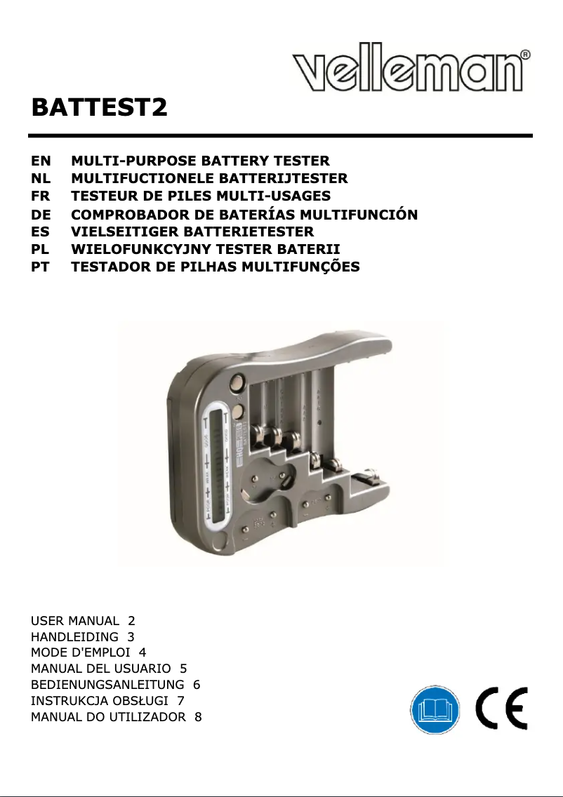 Imagen de la primera página del manual del dispositivo BATTEST2