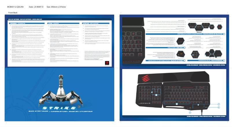 Page 1 de la notice Manuel utilisateur Mad Catz S.T.R.I.K.E. 3