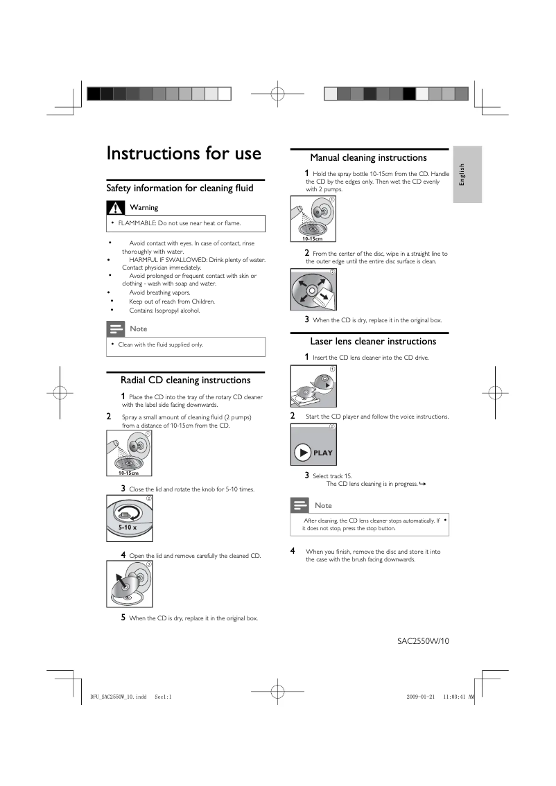 Página 1 del manual Manual de instrucciones Philips SAC2550W