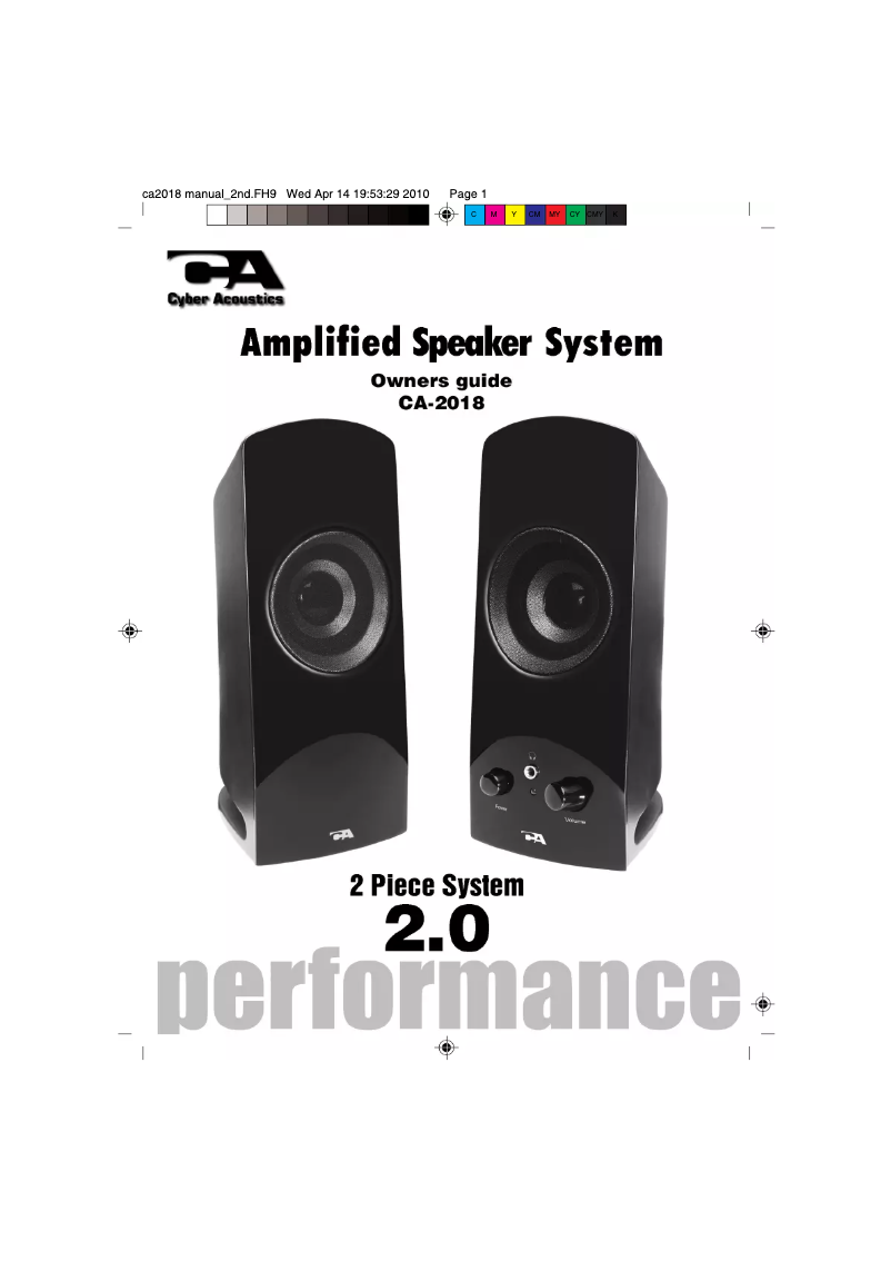 Page 1 de la notice Manuel utilisateur Cyber Acoustics CA-2018