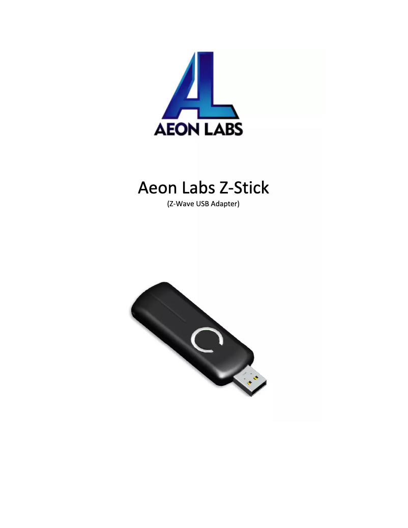 Page 1 de la notice Manuel utilisateur Aeon Labs Z-Stick