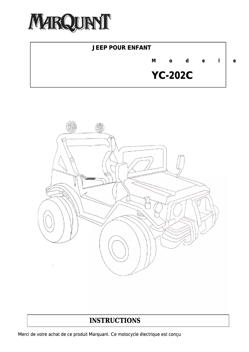 Page n°1 - Manuel utilisateur Marquant YC-202C