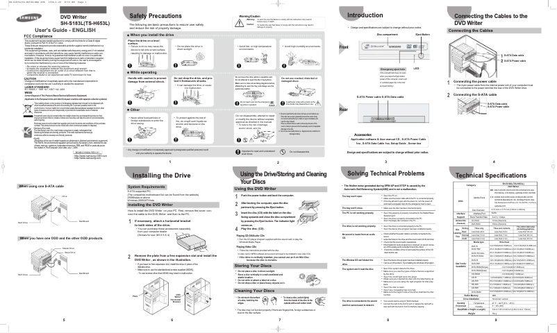 Página 1 del manual Manual de usuario Samsung SH-S183L