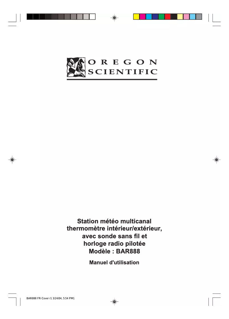 Image de la première page du manuel de l'appareil BAR888