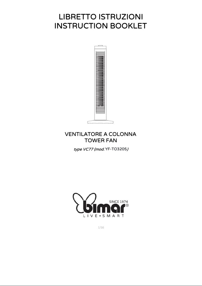 Page 1 de la notice Manuel utilisateur Bimar VC77