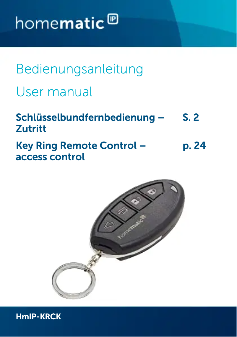 Image de la première page du manuel de l'appareil HmIP-KRCK