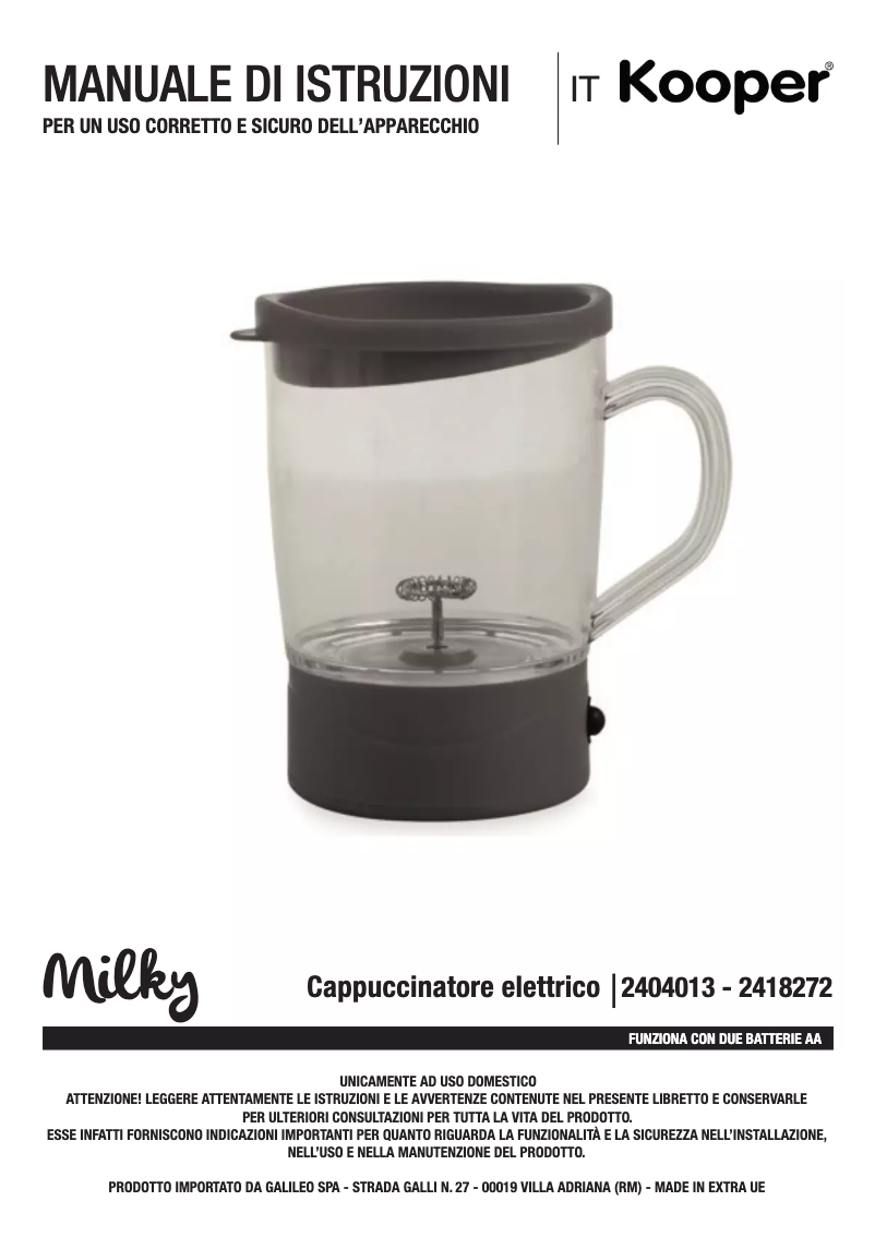 Page 1 of the manual User Manual Kooper 2404013