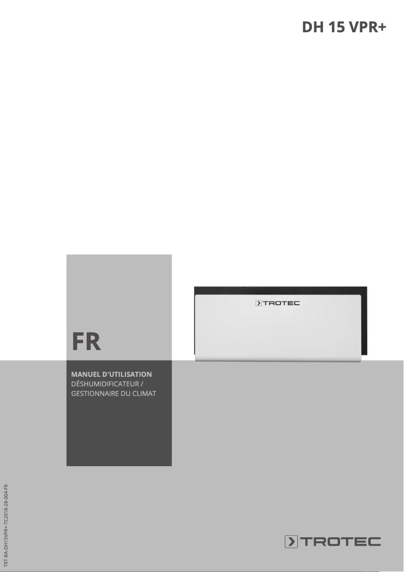 Página 1 del manual Manual de usuario Trotec DH 15 VPR+