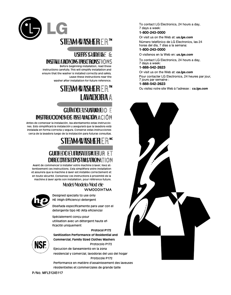 Page 1 de la notice Manuel utilisateur LG WM0001HTMA