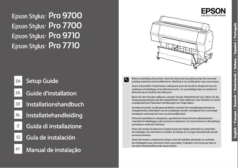 Image de la première page du manuel de l'appareil Stylus Pro 7710