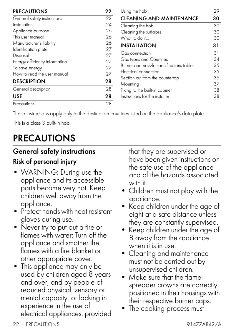 Page 1 de la notice Manuel utilisateur Smeg SR264AV2