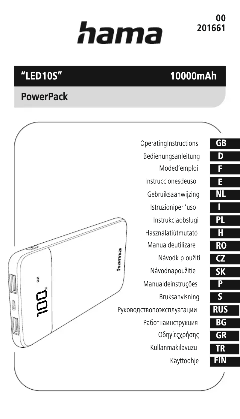 Page n°1 - Manuel utilisateur Hama LED10S