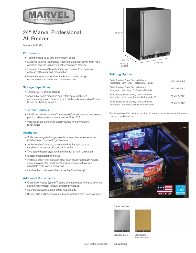 Page 1 de la notice Manuel utilisateur Marvel Professional MP24FA4R