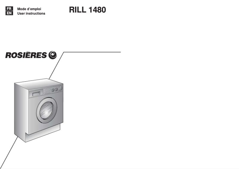 Page n°1 - Manuel utilisateur Rosieres RILL 1480 IS