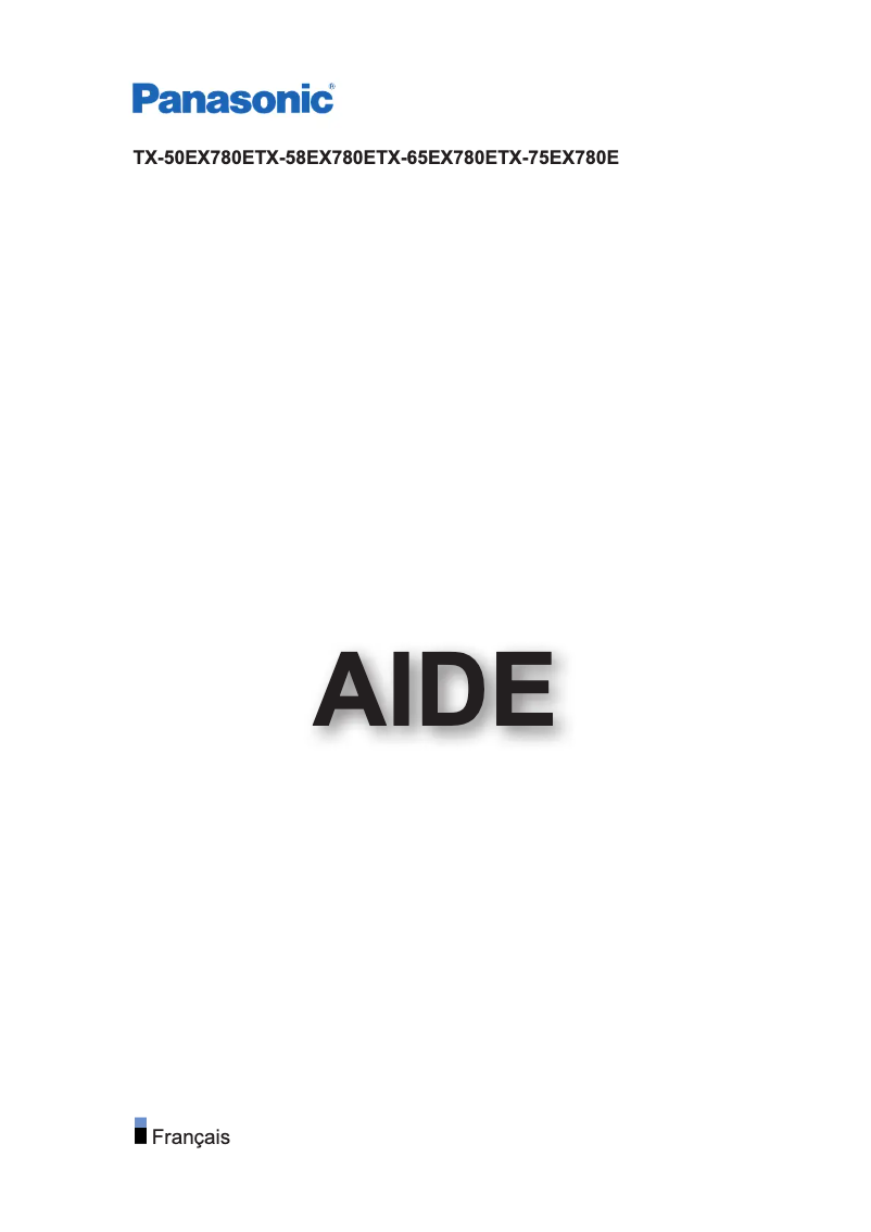 Image de la première page du manuel de l'appareil TX-58EX780E