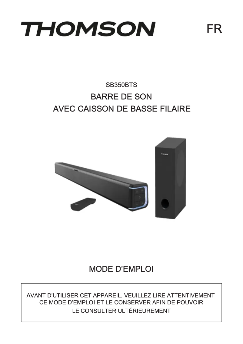 Image de la première page du manuel de l'appareil SB350BTS