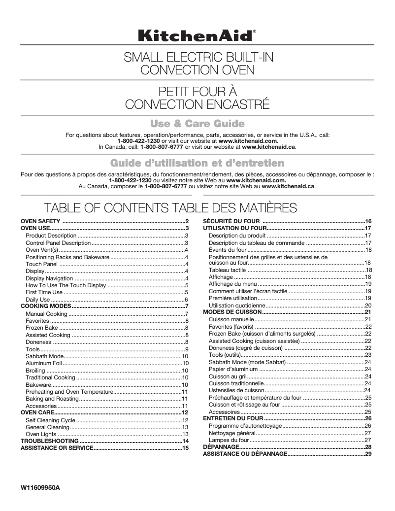 Page n°1 - Manuel utilisateur KitchenAid KODC504PPS