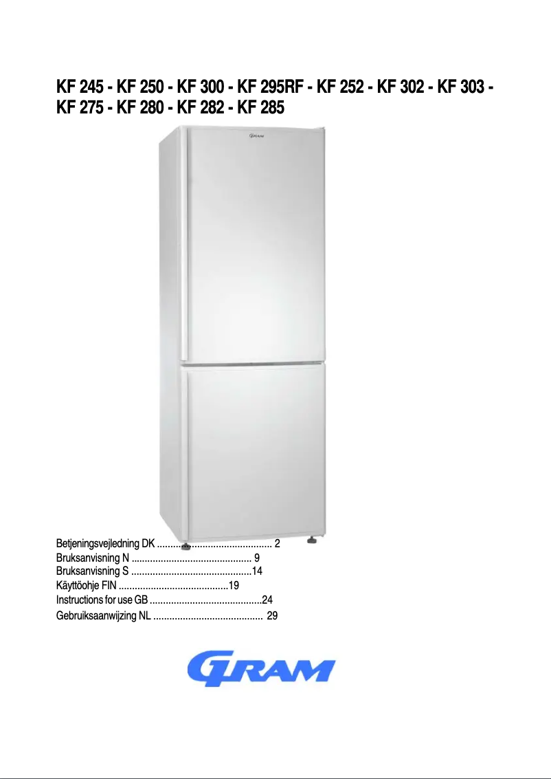 Image de la première page du manuel de l'appareil KF 282