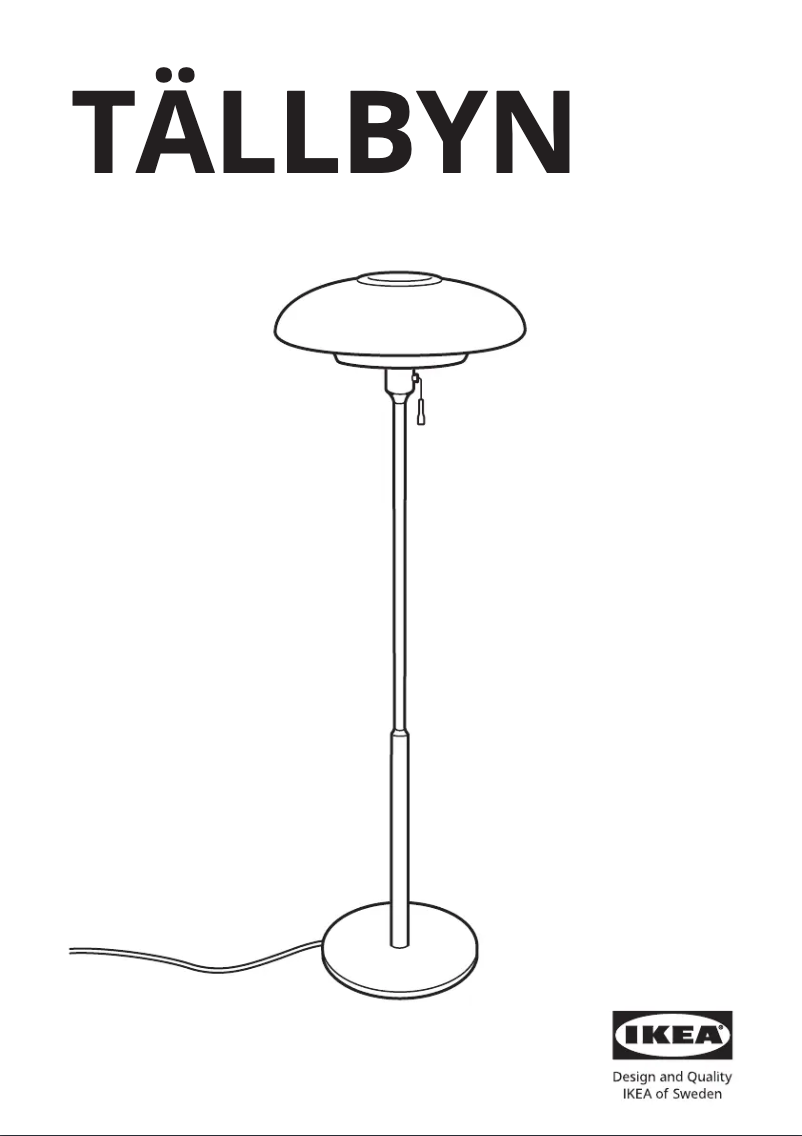 Page 1 de la notice Manuel utilisateur Ikea TÄLLBYN 504.377.49