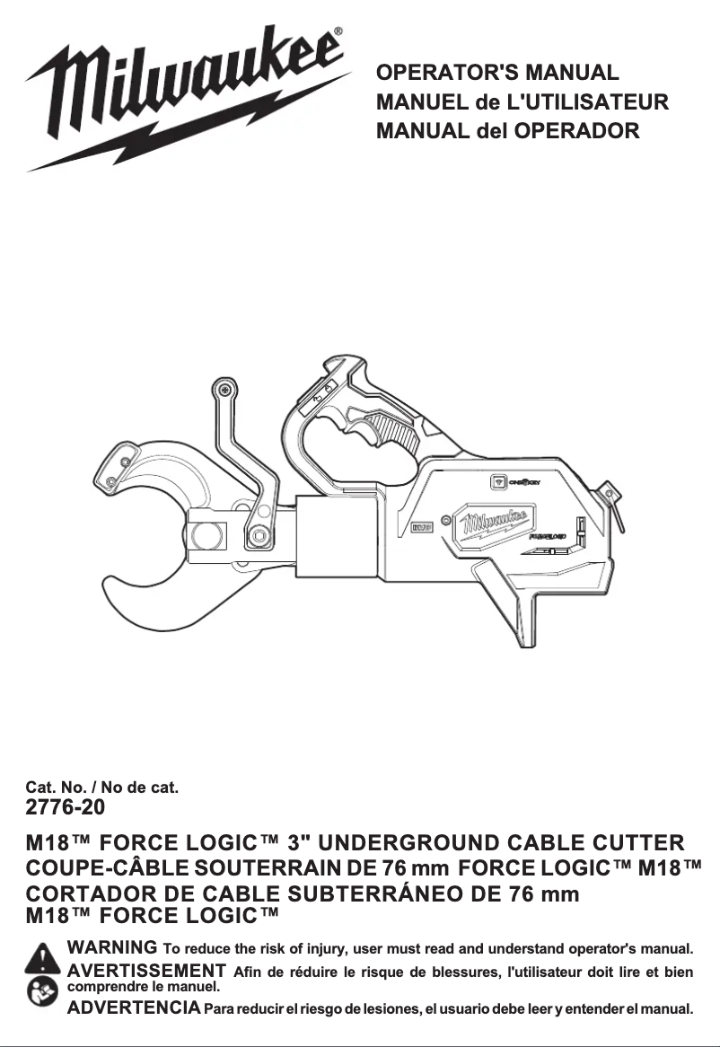 Page n°1 - Manuel utilisateur Milwaukee M18 Force Logic 2776R-21