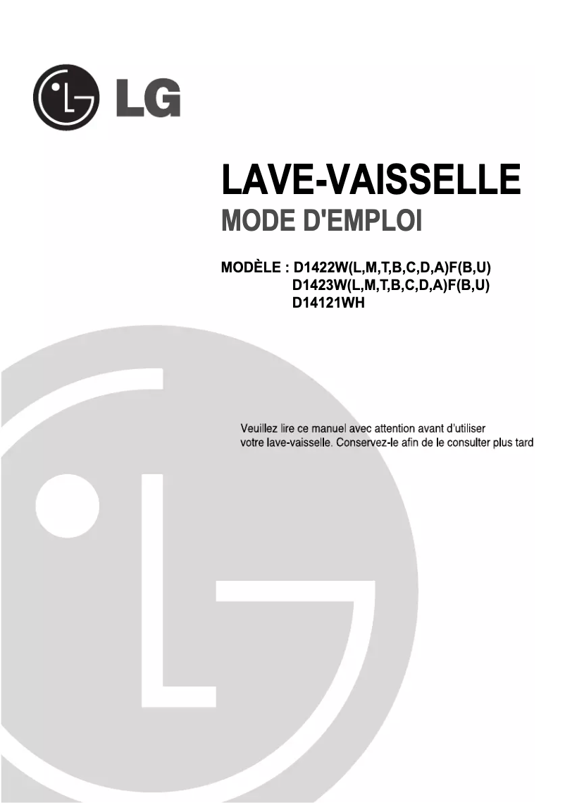Page n°1 - Manuel utilisateur LG D14121WH