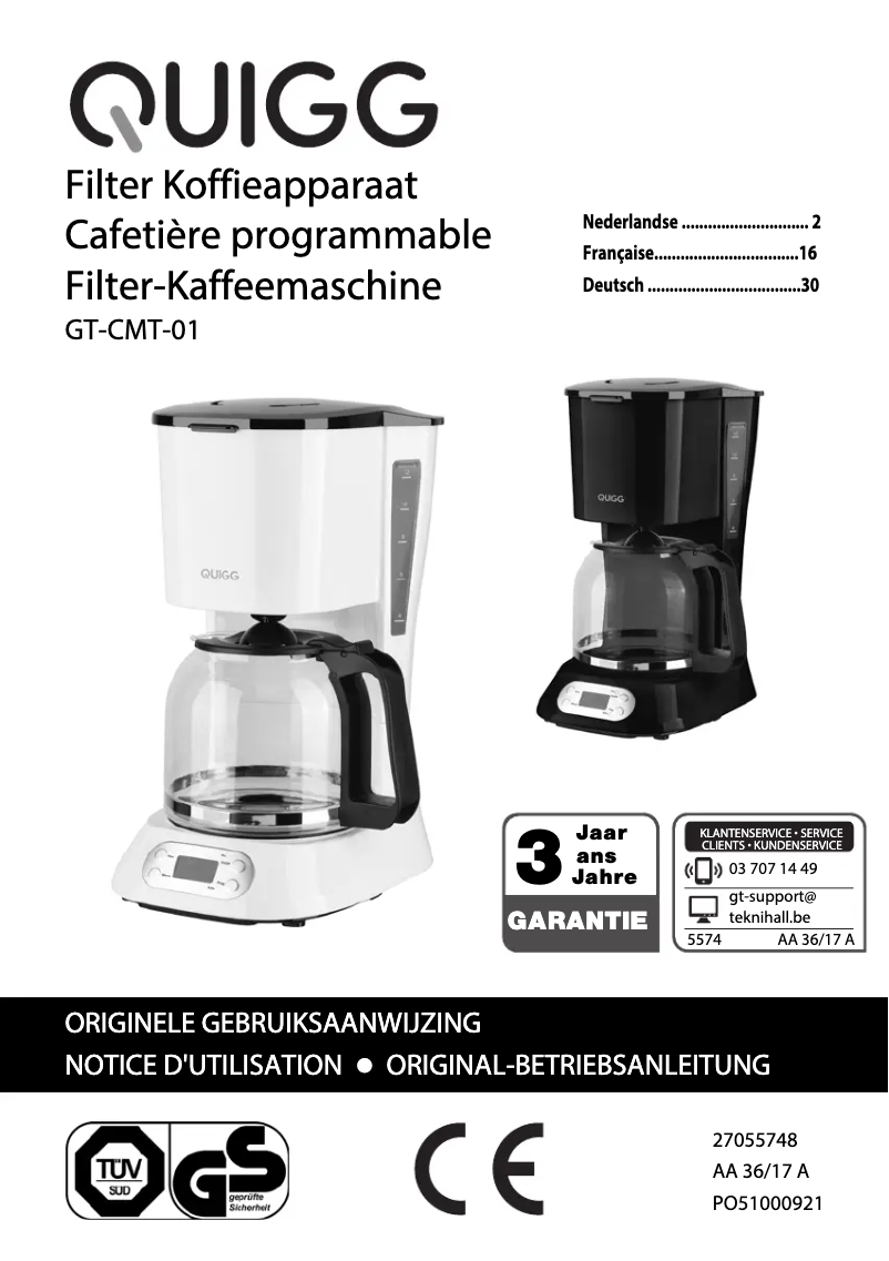 Image de la première page du manuel de l'appareil GT-CMT-01