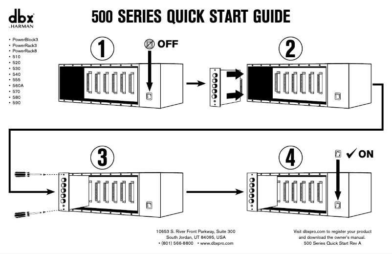 Page n°1 - Guide de démarrage rapide DBX 560A
