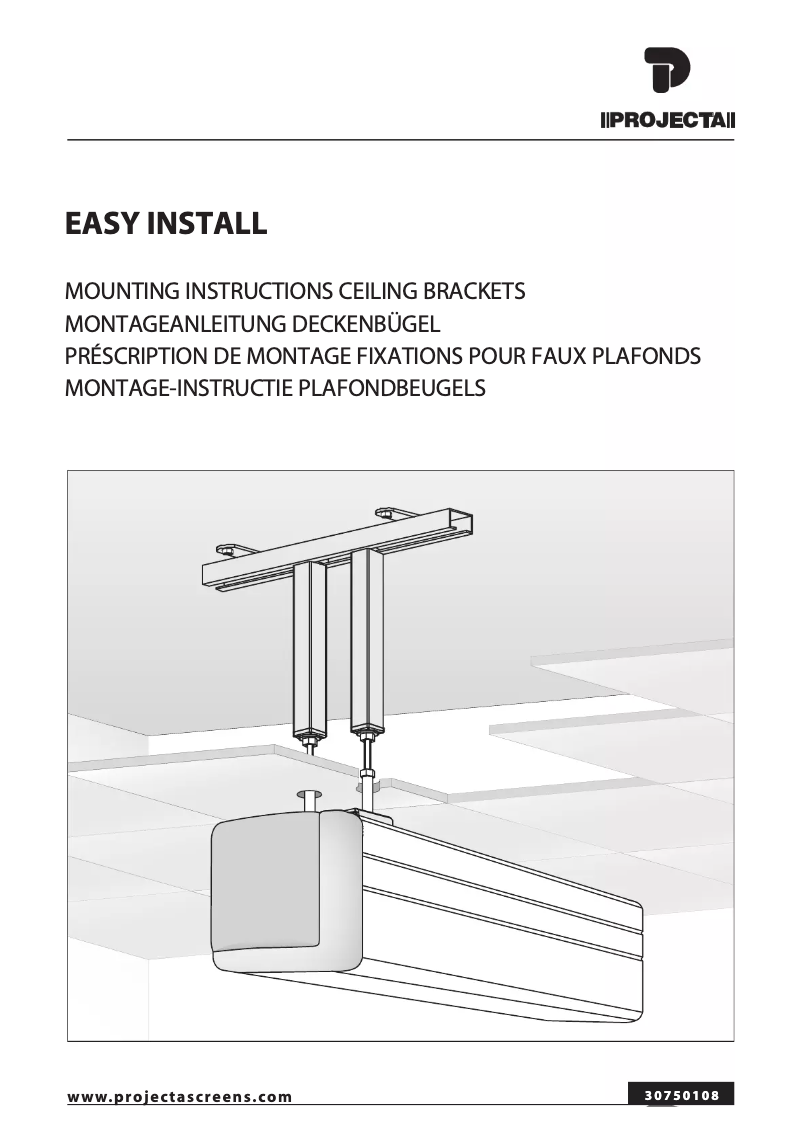 Page n°1 - Manuel utilisateur Projecta Ceiling mounting kit