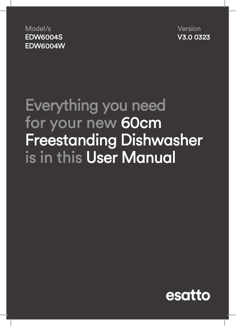 Page 1 de la notice Manuel utilisateur Esatto EDW6004S
