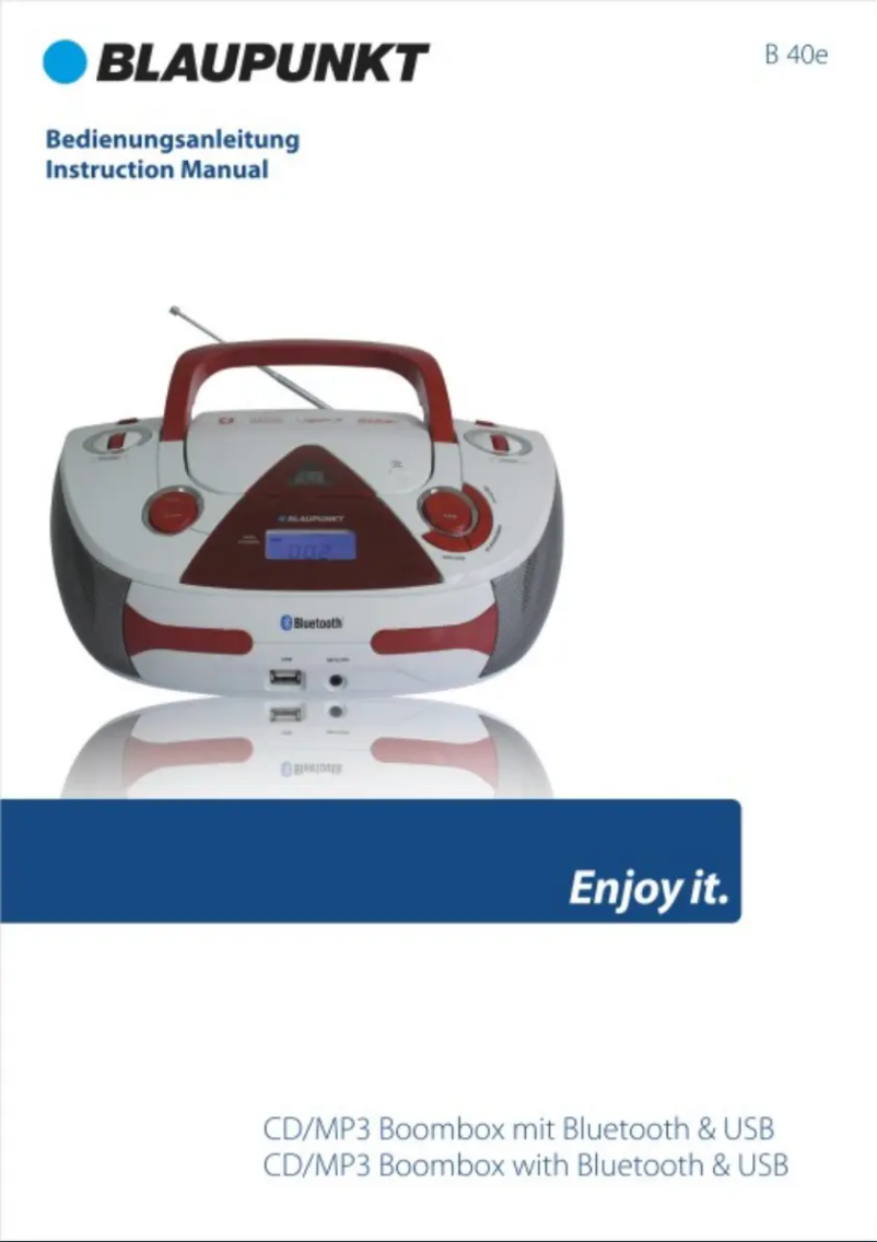 Image de la première page du manuel de l'appareil BLA B40E RD