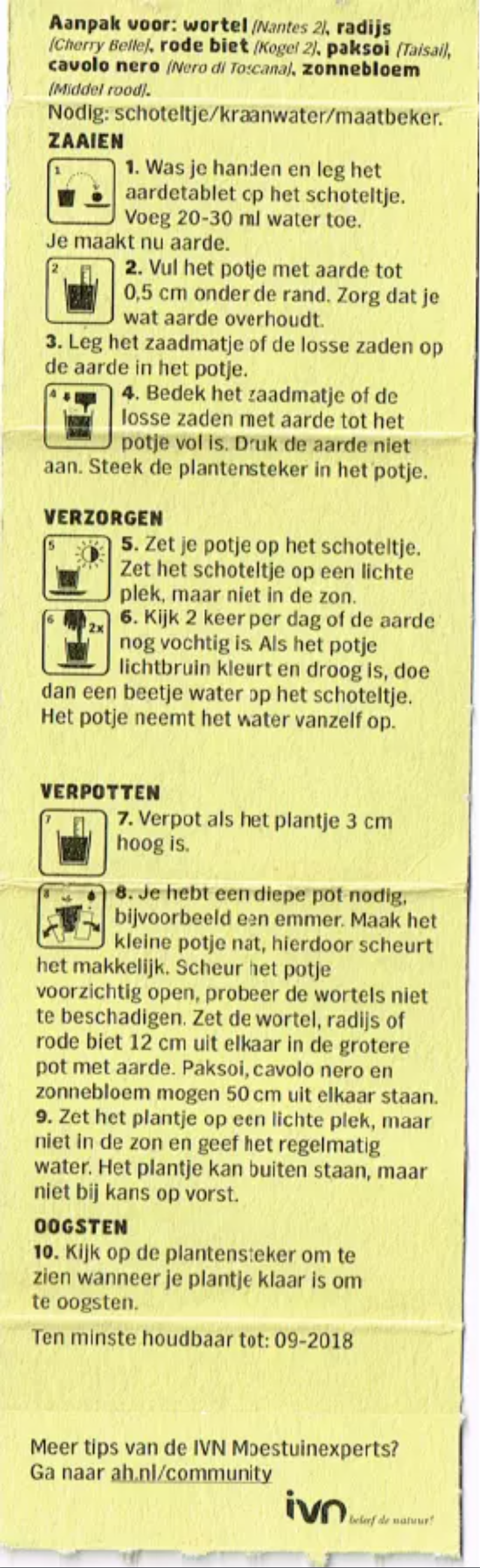 Page n°1 - Manuel utilisateur Albert Heijn Moestuintje Cavolo Nero