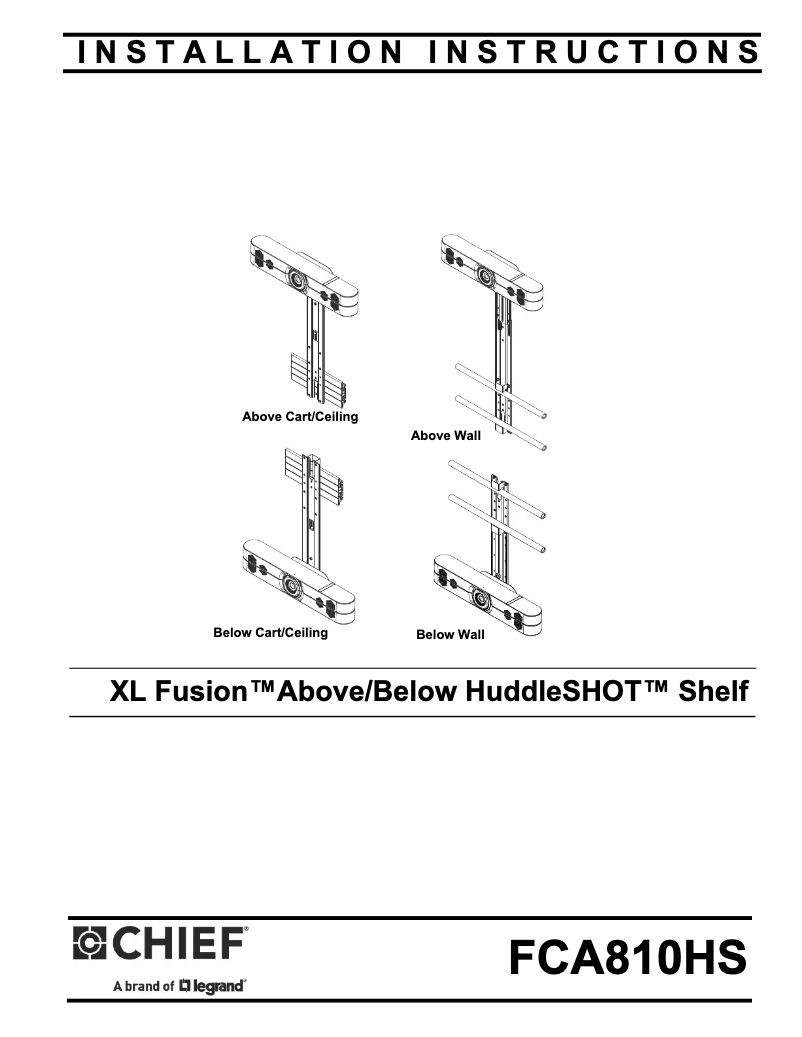 Page n°1 - Manuel utilisateur Chief Fusion FCA810HS