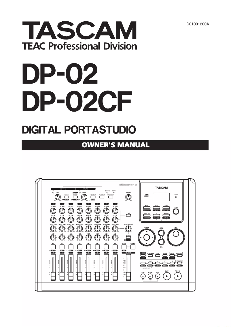 Image de la première page du manuel de l'appareil DP-02