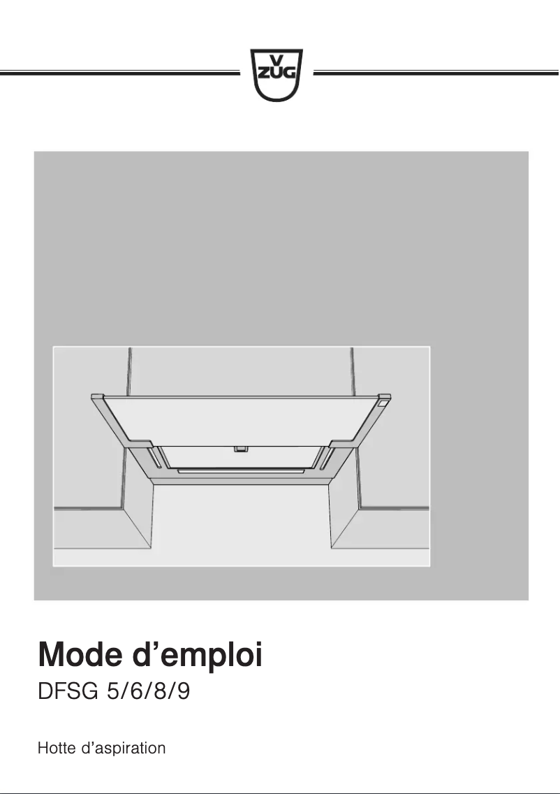 Page 1 de la notice Manuel utilisateur V-Zug DF-SG8/9