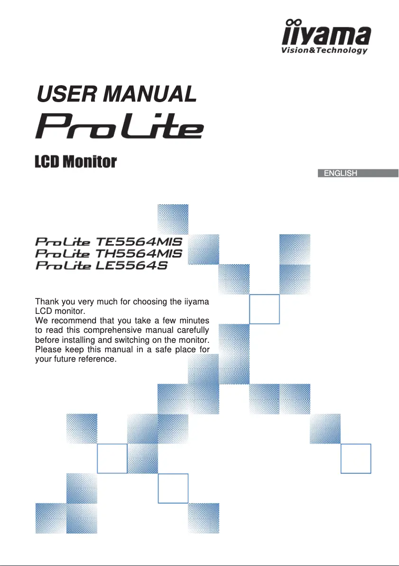 Page 1 de la notice Manuel utilisateur Iiyama ProLite TE5564MIS